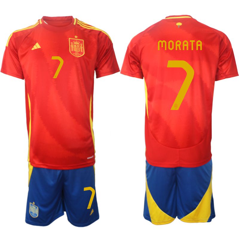 Men 2024-2025 Season Spain home red #7 Soccer Jerseys->spain jersey->Soccer Country Jersey